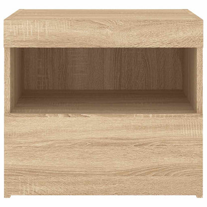 Bedside Cabinets with LED Lights 2 pcs Sonoma Oak 50x40x45 cm