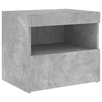 Bedside Cabinets with LED Lights 2 pcs Concrete Grey 50x40x45cm
