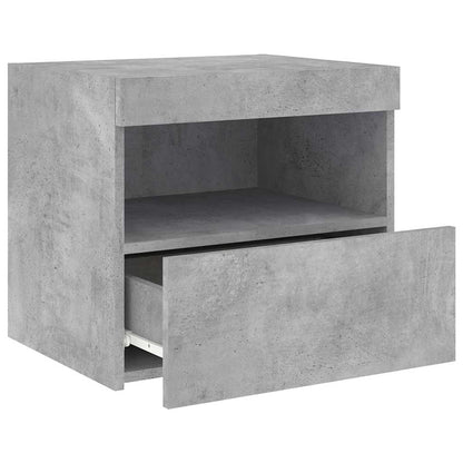 Bedside Cabinets with LED Lights 2 pcs Concrete Grey 50x40x45cm