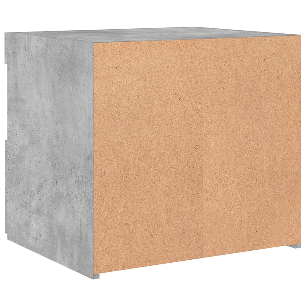 Bedside Cabinets with LED Lights 2 pcs Concrete Grey 50x40x45cm