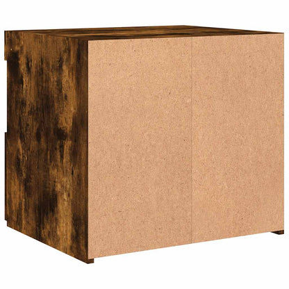 Bedside Cabinets with LED Lights 2 pcs Smoked Oak 50x40x45 cm