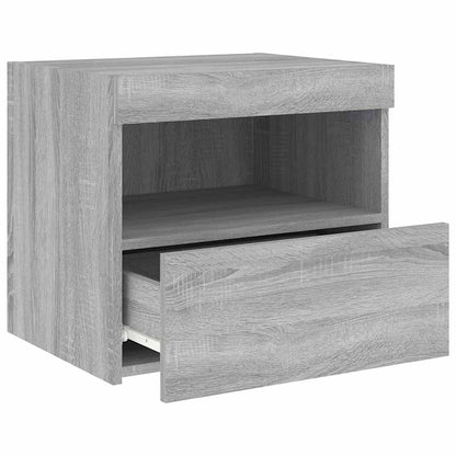 Bedside Cabinet with LED Lights Grey Sonoma 50x40x45 cm