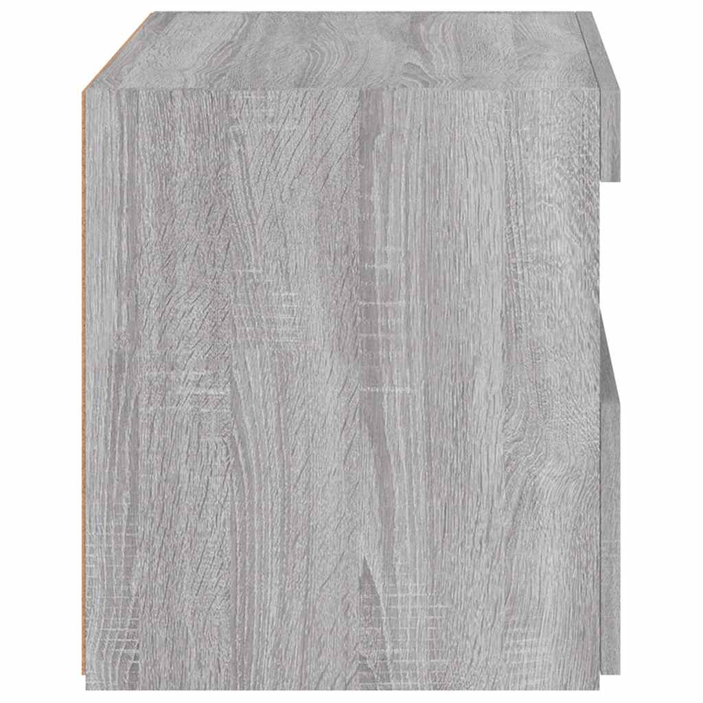 Bedside Cabinet with LED Lights Grey Sonoma 50x40x45 cm