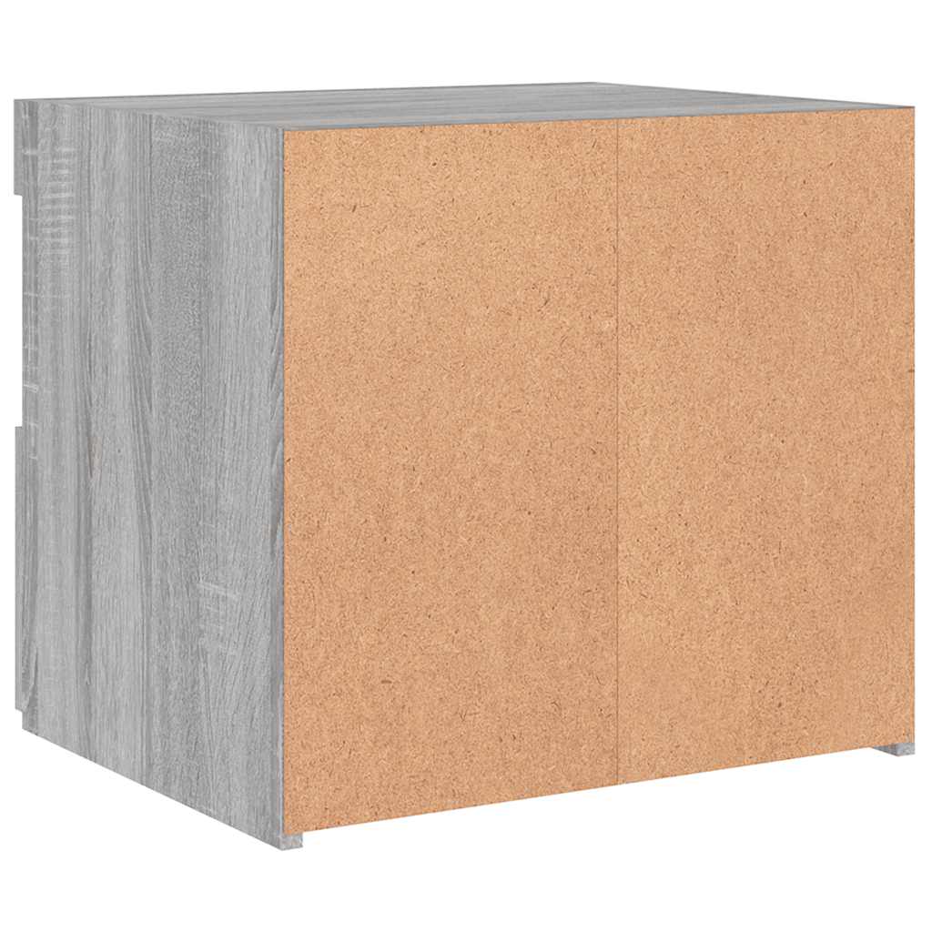 Bedside Cabinet with LED Lights Grey Sonoma 50x40x45 cm