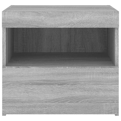 Bedside Cabinets with LED Lights 2 pcs Grey Sonoma 50x40x45 cm