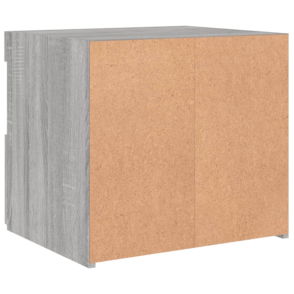 Bedside Cabinets with LED Lights 2 pcs Grey Sonoma 50x40x45 cm