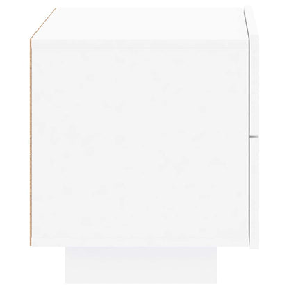 Bedside Cabinet with LED Lights White 70x36x40.5 cm