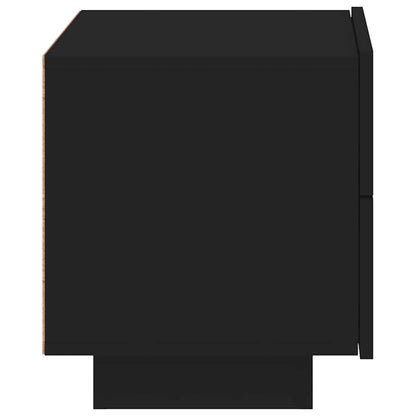 Bedside Cabinet with LED Lights Black 70x36x40,5 cm