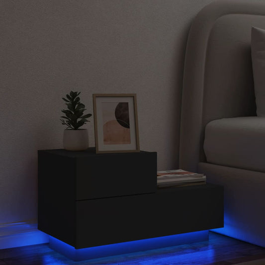 Bedside Cabinet | Black | Engineered wood | Bedside Cabinet | Rectangular
