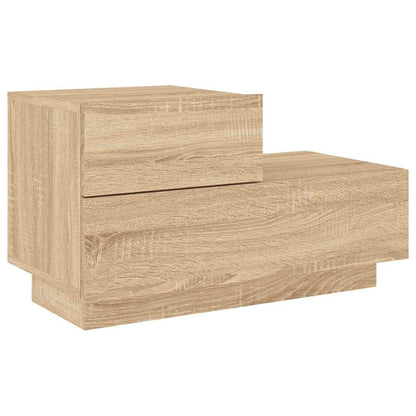 Bedside Cabinet with LED Lights Sonoma Oak 70x36x40,5 cm