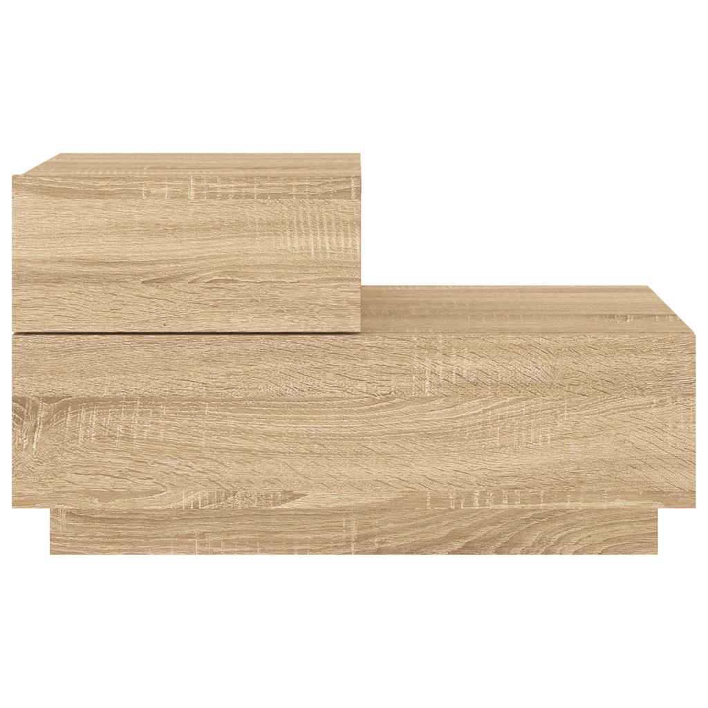 Bedside Cabinet with LED Lights Sonoma Oak 70x36x40,5 cm