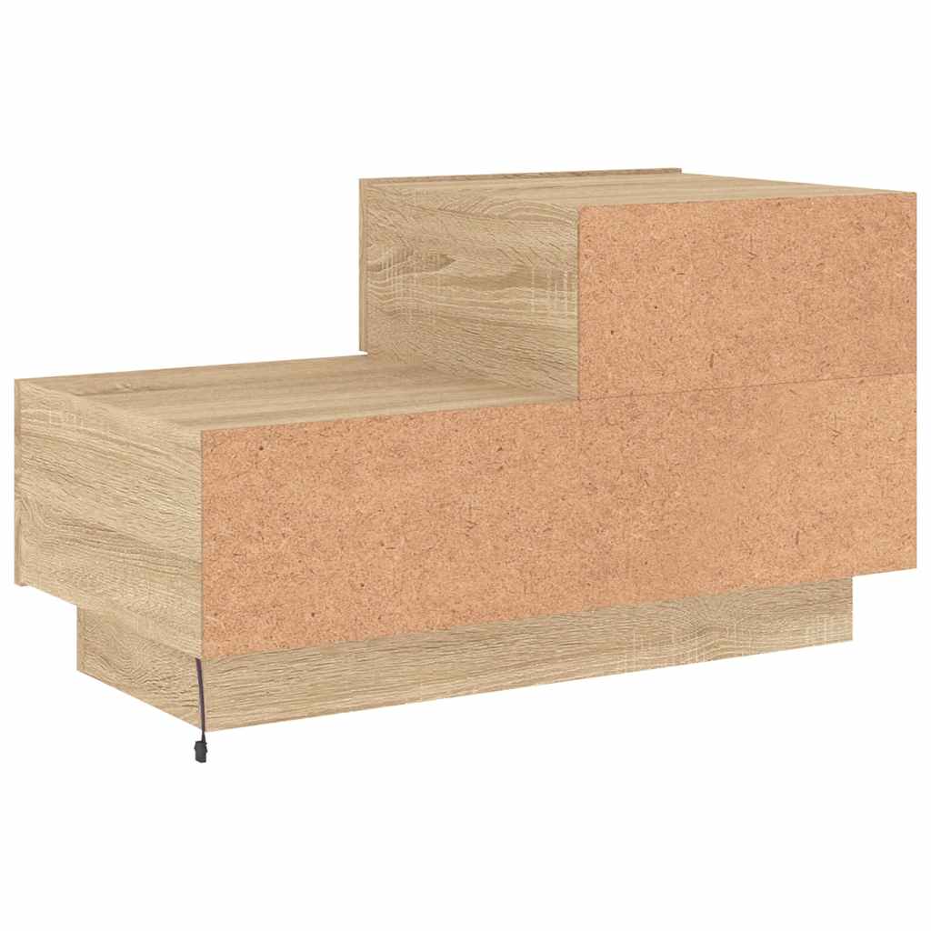 Bedside Cabinet with LED Lights Sonoma Oak 70x36x40,5 cm