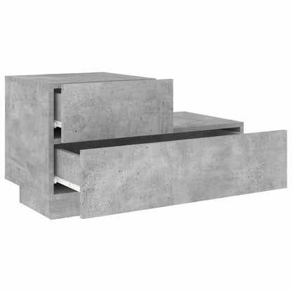 Bedside Cabinet with LED Lights Concrete Grey 70x36x40,5 cm