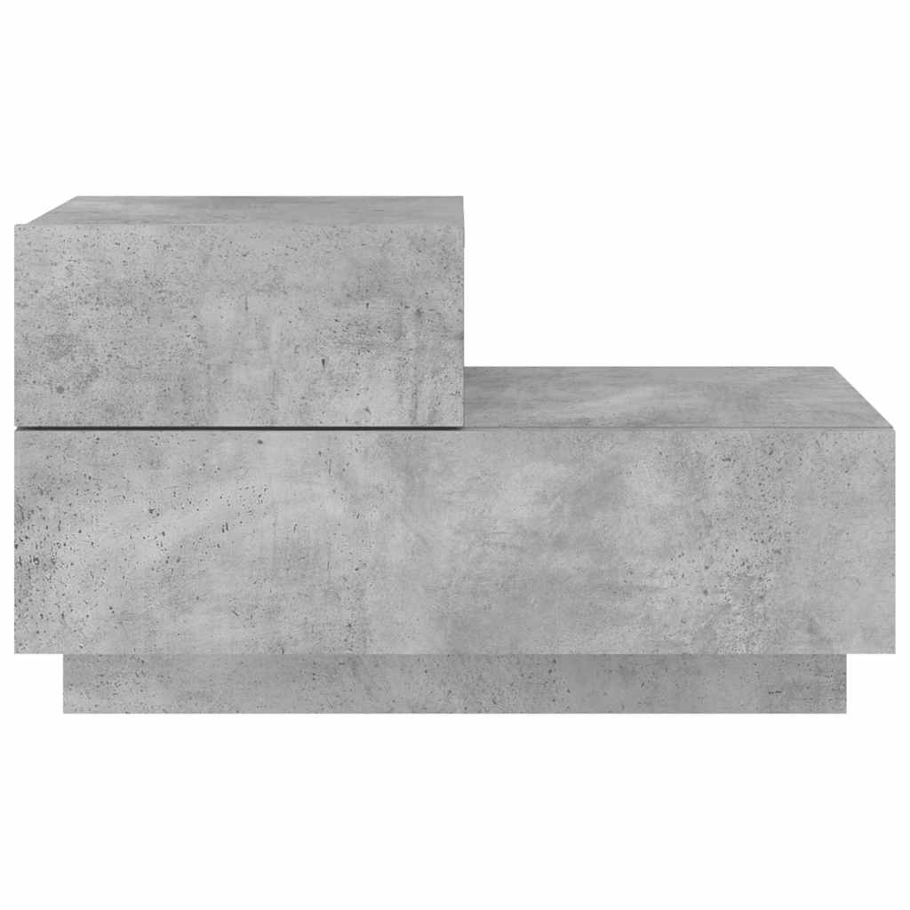 Bedside Cabinet with LED Lights Concrete Grey 70x36x40,5 cm