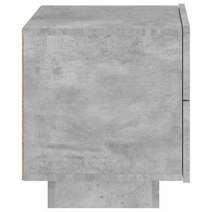Bedside Cabinet with LED Lights Concrete Grey 70x36x40,5 cm