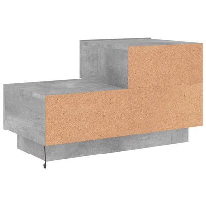 Bedside Cabinet with LED Lights Concrete Grey 70x36x40,5 cm