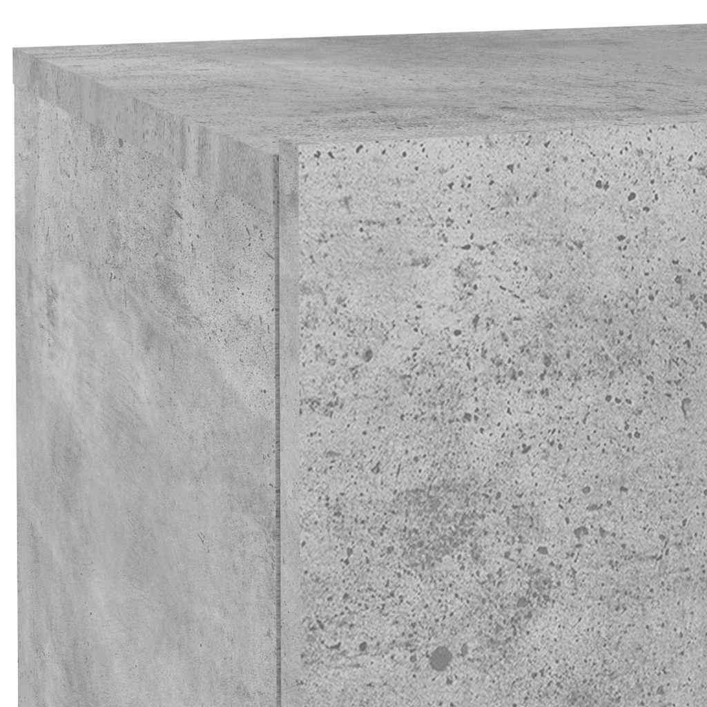 Bedside Cabinet with LED Lights Concrete Grey 70x36x40,5 cm