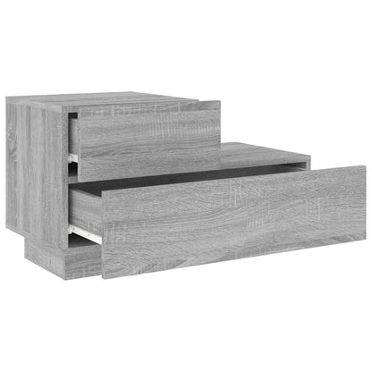 Bedside Cabinet with LED Lights Grey Sonoma 70x36x40,5 cm
