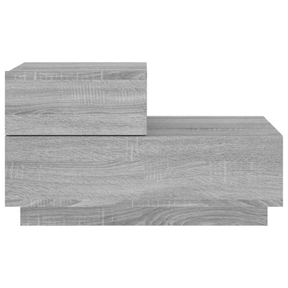 Bedside Cabinet with LED Lights Grey Sonoma 70x36x40,5 cm