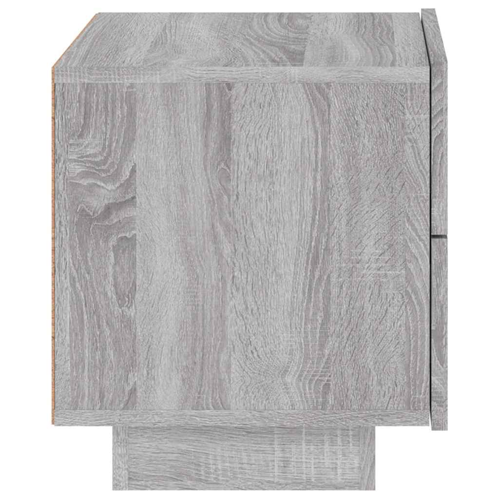 Bedside Cabinet with LED Lights Grey Sonoma 70x36x40,5 cm