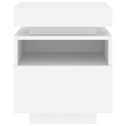 Bedside Cabinets with LED Lights 2 pcs White 40x39x48.5 cm