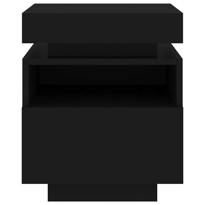 Bedside Cabinets with LED Lights 2 pcs Black 40x39x48.5 cm