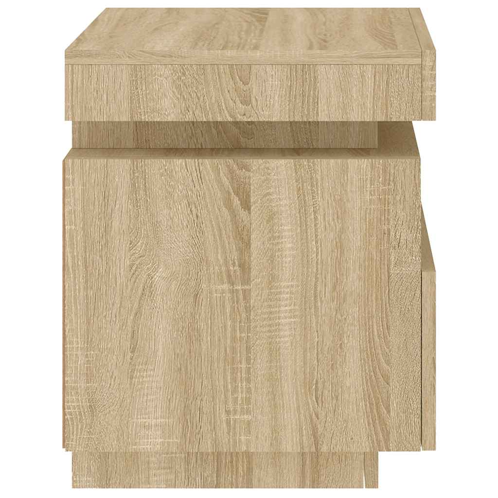 Bedside Cabinet with LED Lights Sonoma Oak 40x39x48.5 cm