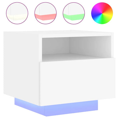 Bedside Cabinet | Cool White | Engineered Wood | Compact