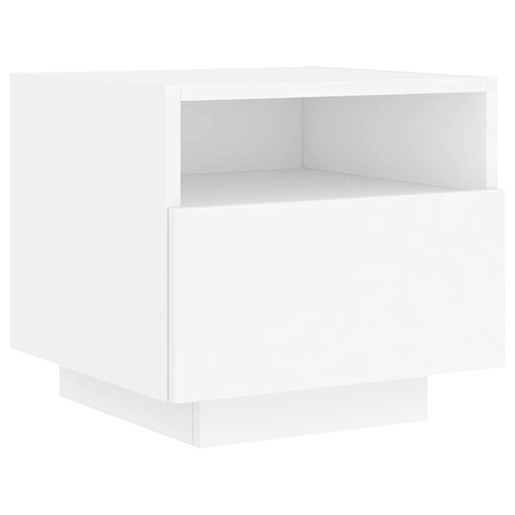 Bedside Cabinet | Cool White | Engineered Wood | Compact