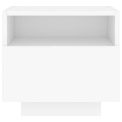 Bedside Cabinet with LED Lights White 40x39x37 cm
