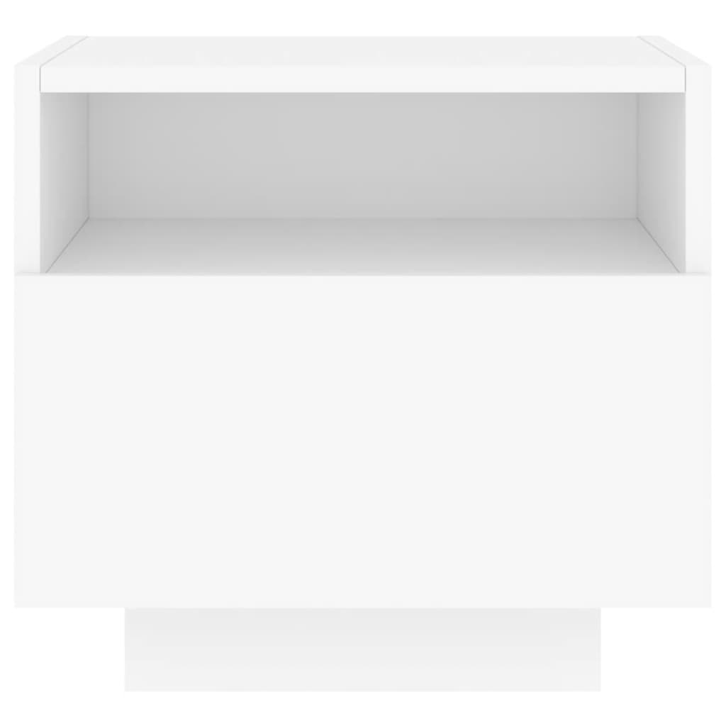 Bedside Cabinet | Cool White | Engineered Wood | Compact