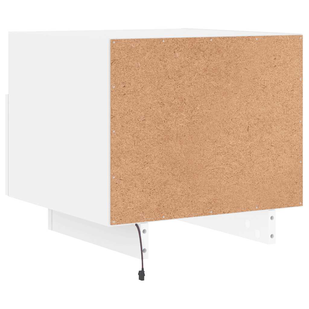Bedside Cabinet | Cool White | Engineered Wood | Compact