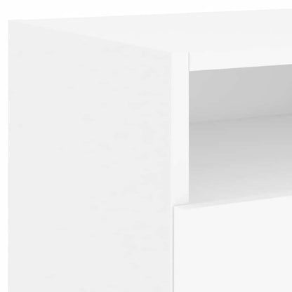 Bedside Cabinet | Cool White | Engineered Wood | Compact