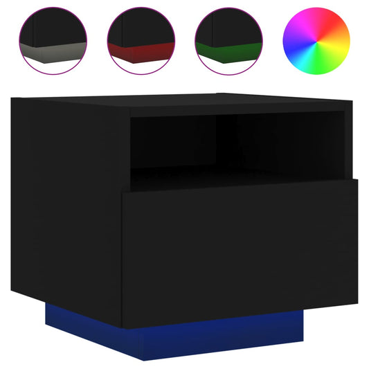 Bedside Cabinet | Black | Engineered wood | Compact | Bedside Cabinet