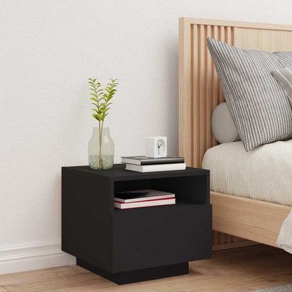 Bedside Cabinet | Black | Engineered wood | Compact | Bedside Cabinet