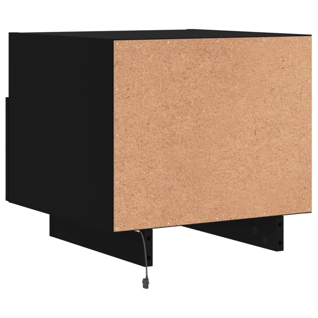 Bedside Cabinet | Black | Engineered wood | Compact | Bedside Cabinet