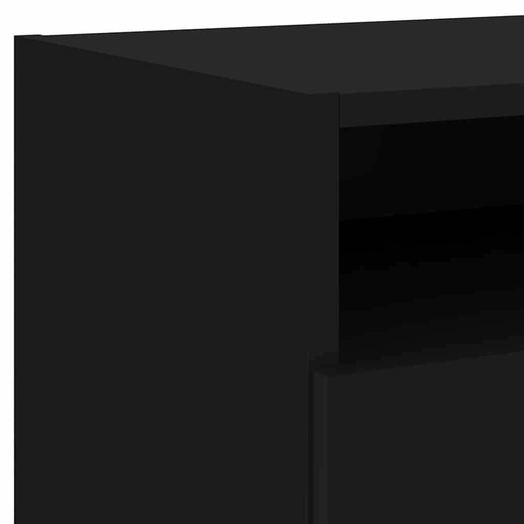 Bedside Cabinet | Black | Engineered wood | Compact | Bedside Cabinet