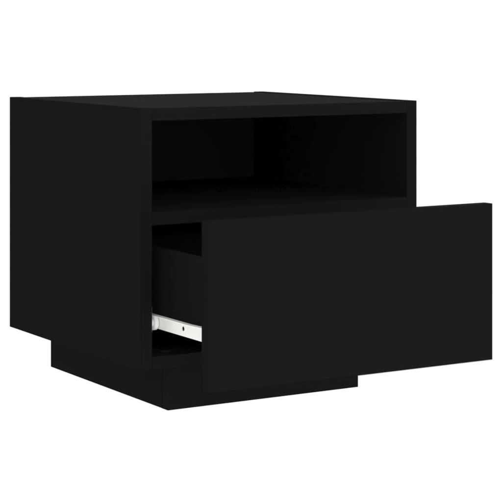 Bedside Cabinet | Set of 2 | Black | Engineered wood | Bedside Cabinet
