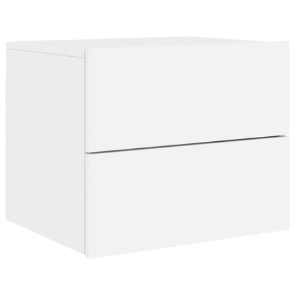 Wall-mounted Bedside Cabinets with LED Lights 2 pcs White