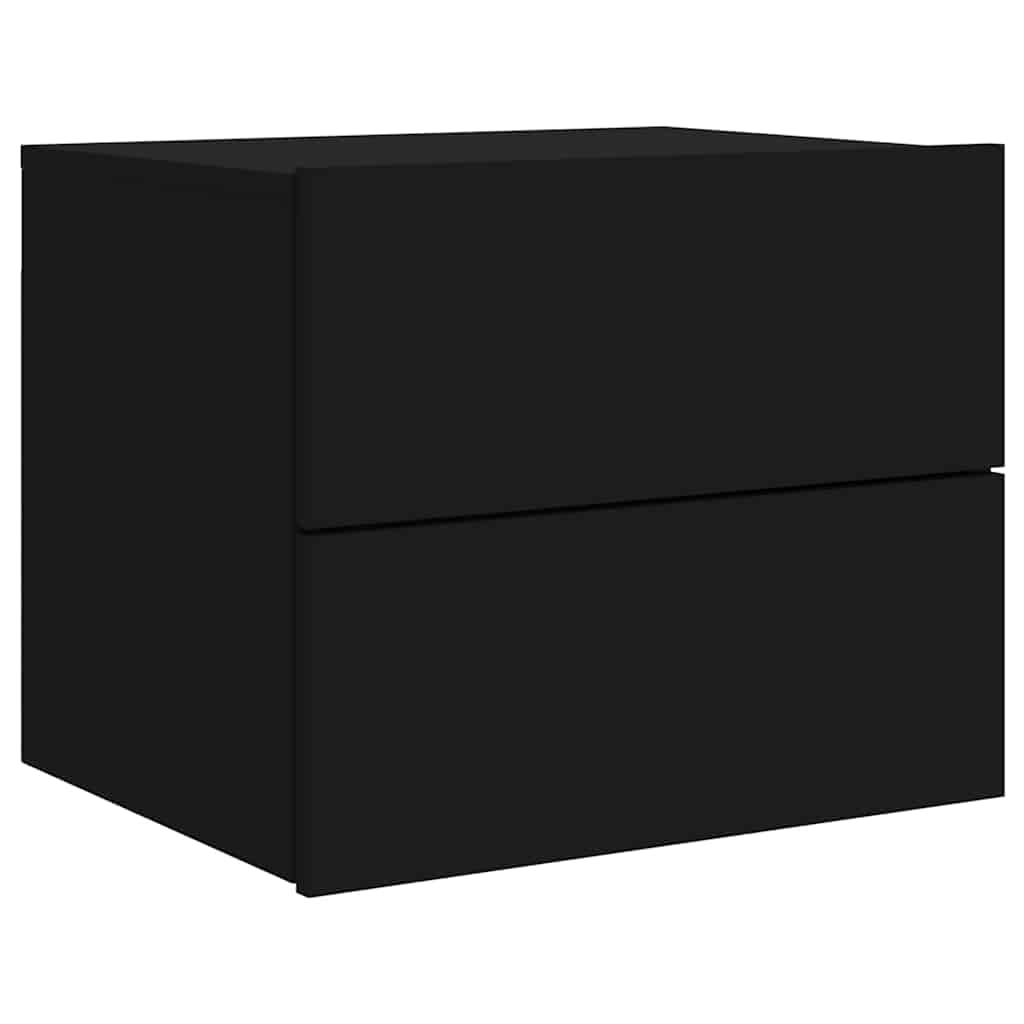 Wall-mounted Bedside Cabinet | Black | Engineered wood | Standard