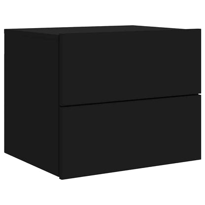 Wall-mounted Bedside Cabinet | Black | Engineered wood | Standard