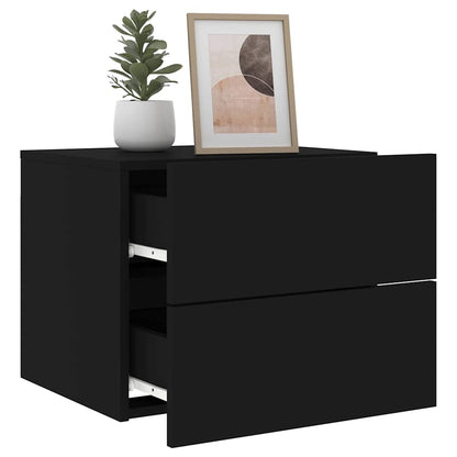 Wall-mounted Bedside Cabinet | Black | Engineered wood | Standard