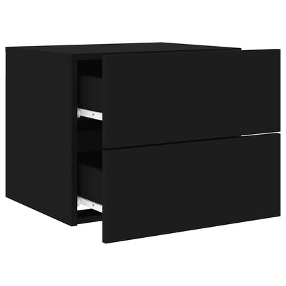 Wall-mounted Bedside Cabinet | Black | Engineered wood | Standard