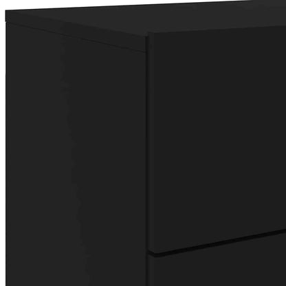 Wall-mounted Bedside Cabinet | Set of 2 | Black | Engineered wood