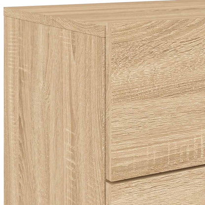Wall-mounted Bedside Cabinet with LED Lights Sonoma Oak