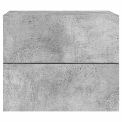 Wall-mounted Bedside Cabinets with LED 2 pcs Concrete Grey