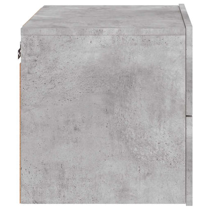 Wall-mounted Bedside Cabinets with LED 2 pcs Concrete Grey
