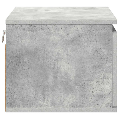 Wall-mounted Bedside Cabinets with LED Lights 2 pcs Concrete Grey