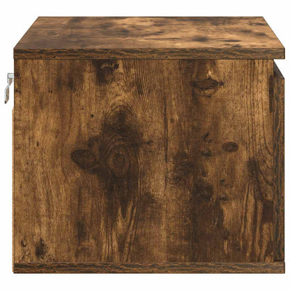 Wall-mounted Bedside Cabinets with LED Lights 2 pcs Smoked Oak