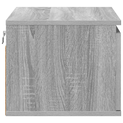 Wall-mounted Bedside Cabinet with LED Lights Grey Sonoma